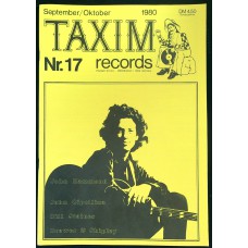 TAXIM Catalogue and Magazine Nr. 17 September/October 1980 (in German) John Hammond, John Cipollina, Bill Staines, Brewer and Shipley
